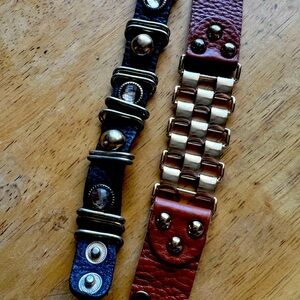 Two leather cuff bracelets